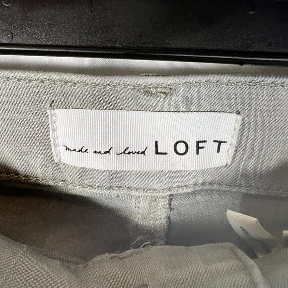 Loft‎ Womens Jeans Modern Skinny Crop Raw Hem Stretch Light Sage Green Size 25 - Picture 5 of 9